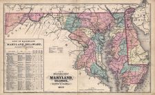 Maryland and Delaware Railroad Map 1877, Cecil County 1877